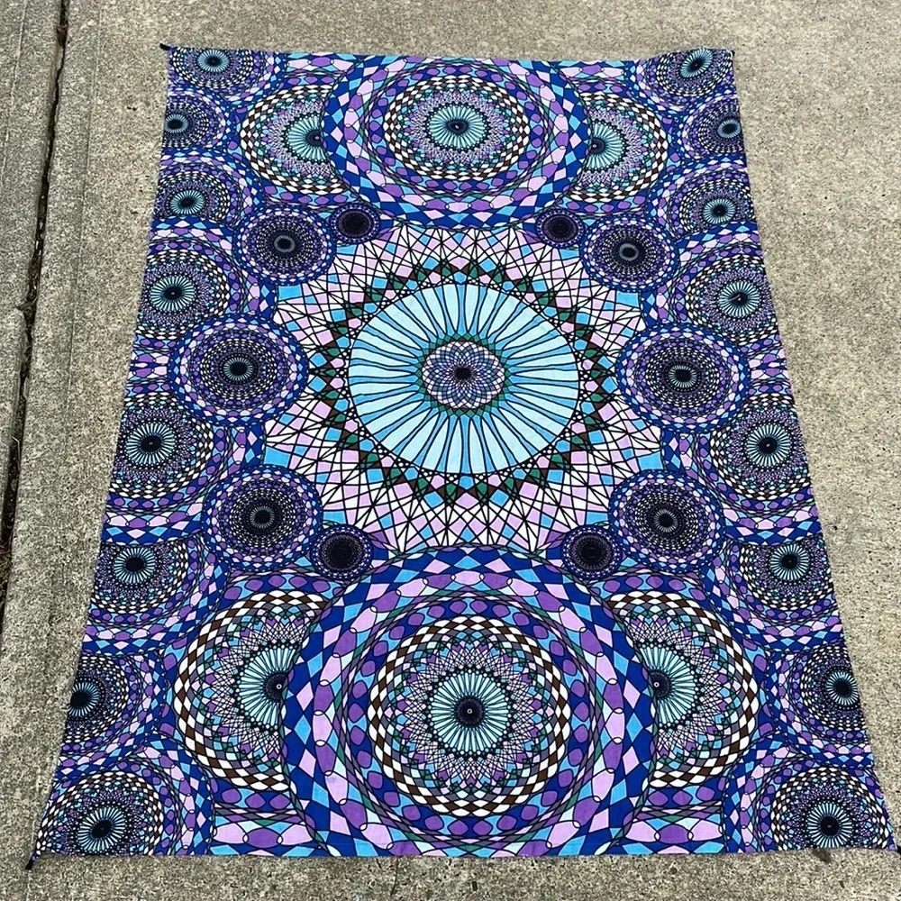 Sunshine Joy 3D Geometric Rings Tapestry
